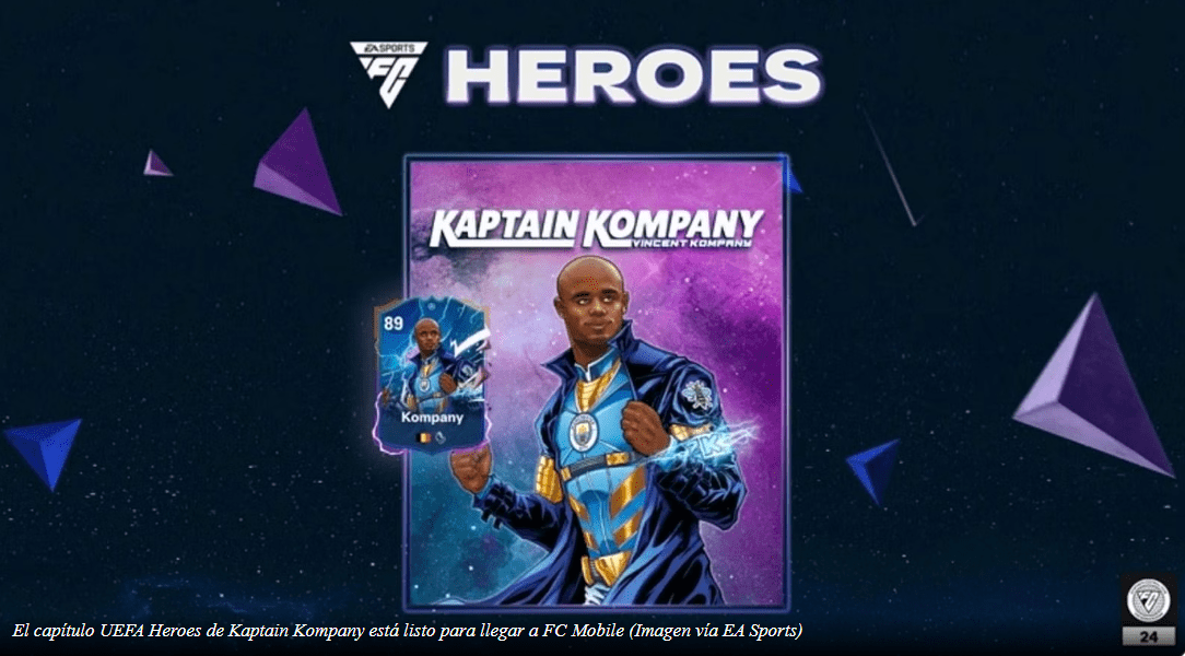 Kaptain Kompany se filtró como el próximo capítulo de FC Mobile UEFA Heroes